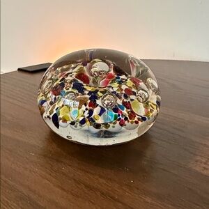 Colorful Confetti Glass Paperweight